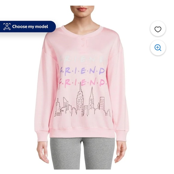 FRIENDS Graphic Long Sleeve Pajama Top - Picture 1 of 6